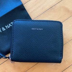Black Matt & Nat RUE Small Vegan Black Wallet